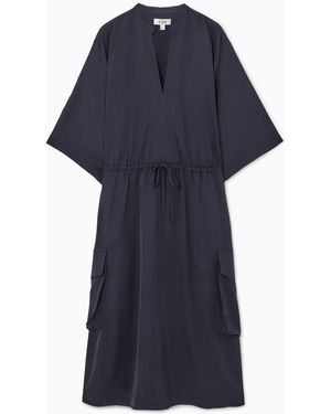 COS Twill Utility Dress - Blue