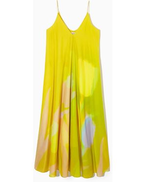 COS Bedrucktes Maxikleid Aus Seiden-mix - Gelb