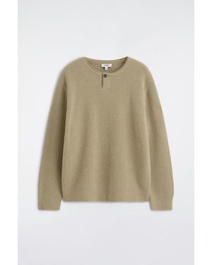 COS Henley-Pullover Aus Bouclé Aus Woll-Mix - Natur