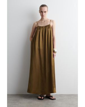 COS Pleated Fluid Maxi Dress - Natur