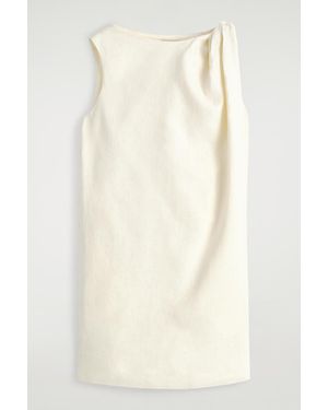 COS Twist-Detail Linen Mini Dress - Natural