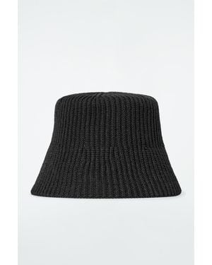 COS Ribbed Wool-blend Bucket Hat - Black