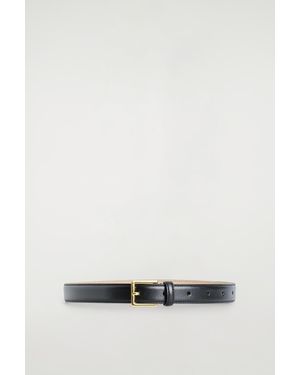COS Square-Buckle Leather Belt - Black