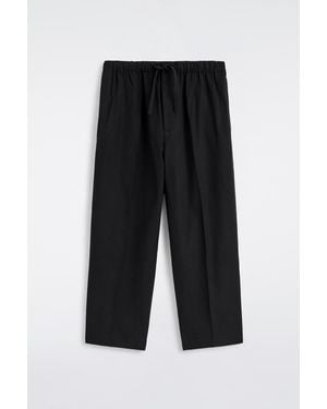 COS Barrel-Leg Drawstring Trousers - Black