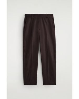 COS Embroidered Cotton Pants - Black