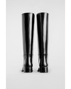 COS Leather Knee-High Boots - Black