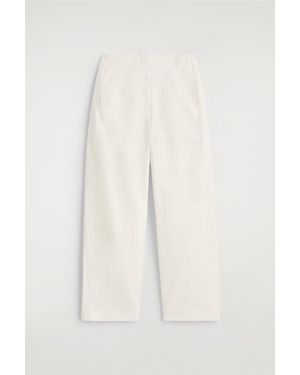 COS Pima Cotton Barrel-Leg Pants - White