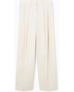 COS Relaxed Cotton Wide-leg Trousers - White