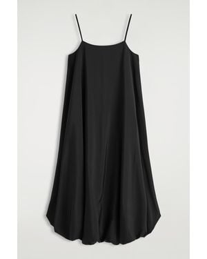 COS Bubble-Hem Midi Dress - Black