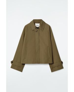 COS Twill Short Trench Coat - Green