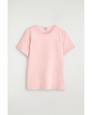 COS Cotton Crew-Neck T-Shirt - Pink