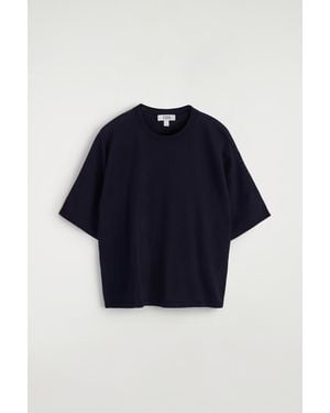COS Knitted Merino Wool T-Shirt - Blue