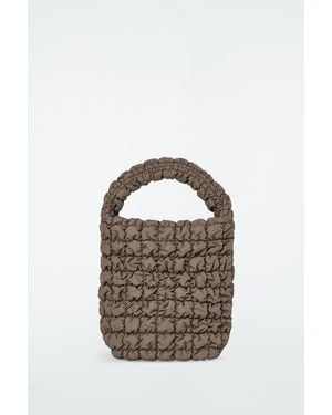 COS Quilted Mini Tote Bag - Blue