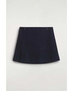 COS Boiled Merino Wool Mini Skirt - Blue