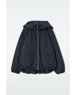 COS Technical Hooded Parka Jacket - Blue