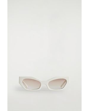 COS Leather Cat-Eye Sunglasses - White