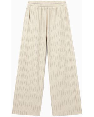 COS Pinstriped Straight-leg Trousers - Natural