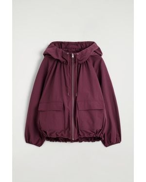 COS Technical Hooded Parka Jacket - Purple