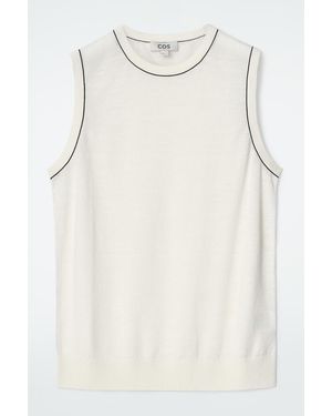 COS Merino Wool-Linen Blend Tank Top - Natural