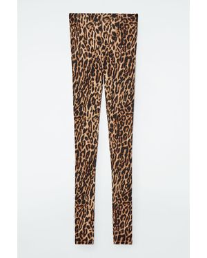 COS Leopard-print Merino Wool Leggings - Multicolour