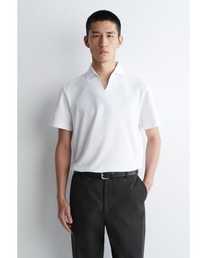 COS Piqué-Poloshirt Aus Technischem Material - Weiß