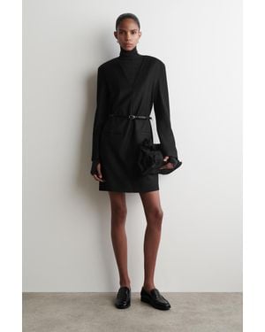 COS Smokingkleid Aus Wollflanell - Schwarz