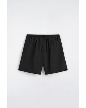 COS Nylon Wide-Leg Drawstring Swim Shorts - Black