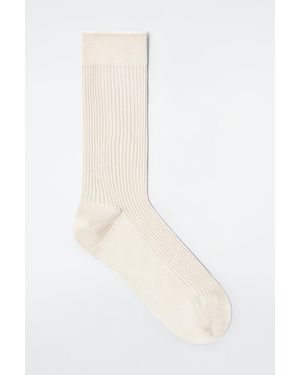 COS Ribbed Silk Socks - White