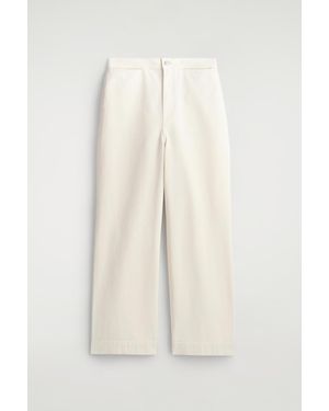 COS Cropped Wide-Leg Denim Pants - White