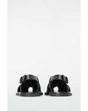 COS Crossover Leather Slingback Sandals - White