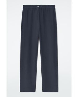 COS Relaxed Silk Trousers - Blue