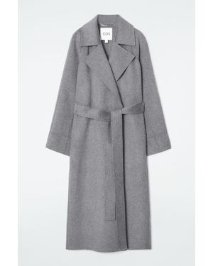COS Belted Double-faced Wool Coat - Gray