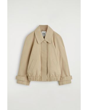 COS Rounded Cotton Blouson Jacket - Natural