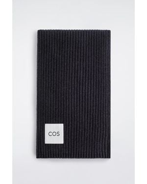 COS Ribbed Wool Scarf - Black