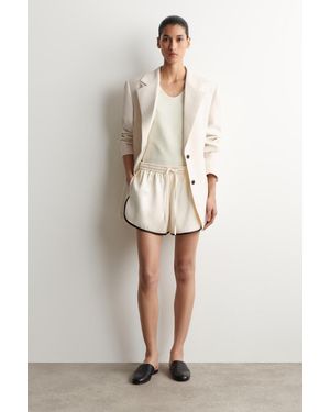 COS Laufshorts Aus Satin Mit Kontrastierenden Paspeln - Natur