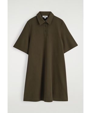 COS Jersey Polo Mini Dress - Green