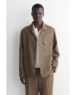 COS Unstrukturierter Leinenblazer - Braun