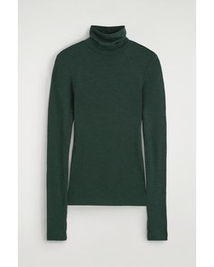 COS Merino Wool Turtleneck Top - Green