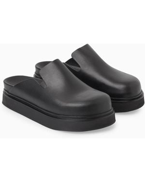 COS Cut-out Leather Mules - Black