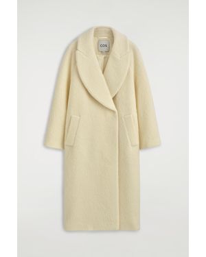 COS Brushed Wool Maxi Coat - Natural