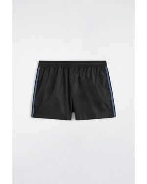 COS Stripe-Detail Swim Shorts - Black