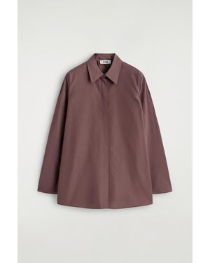 COS Rounded Cotton-Silk Shirt - Brown