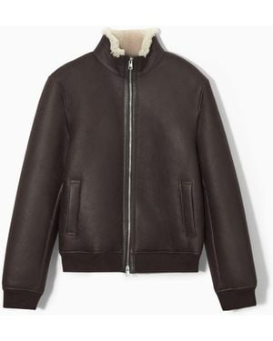 COS Shearling Bomber Jacket - Brown