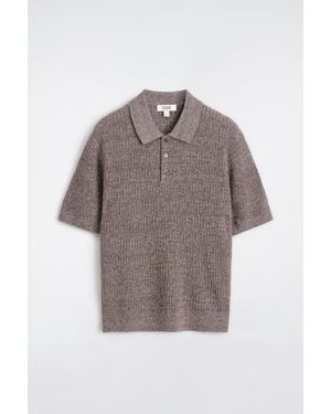 COS Cashmere-Linen Polo Shirt - Grey