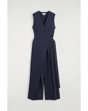 COS Wrap-Front Jumpsuit - Blue