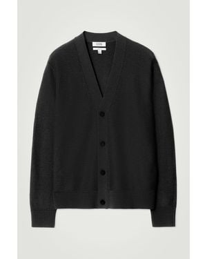 COS Textured Merino Wool Cardigan - Black