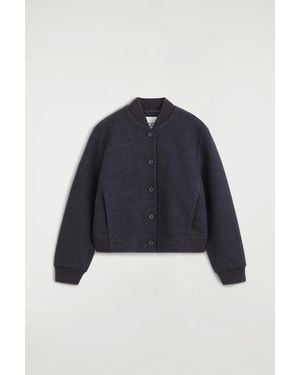 COS Boiled Wool-Blend Bomber Jacket - Blue