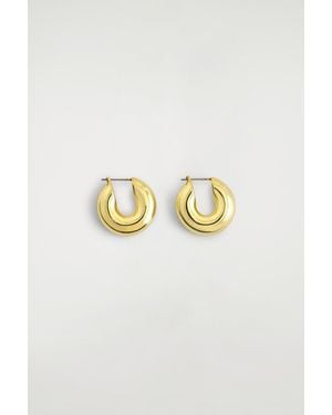 COS Mini Chunky Hoop Earrings - Metallic