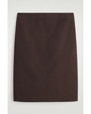COS Cotton Column Skirt - Brown