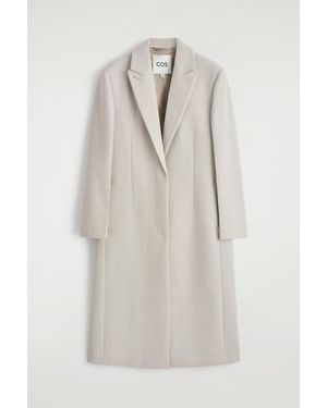 COS Tailored Wool-Twill Long Coat - Natural